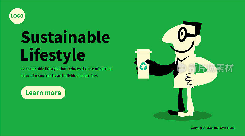 Go Green，生态消费主义，绿色消费主义，顾客拿着一个有回收标志的杯子